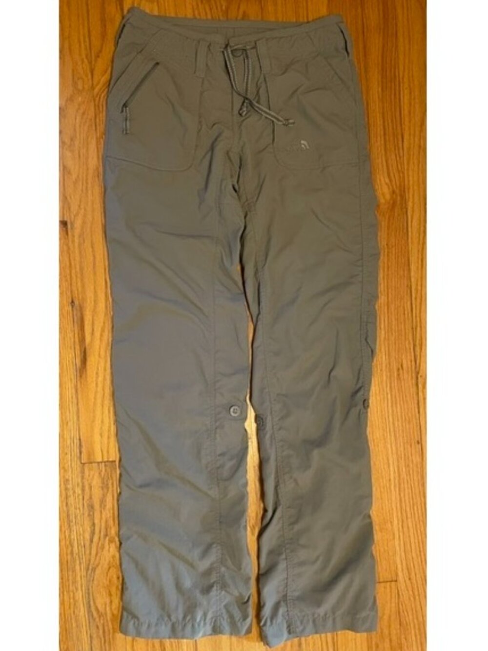 NORTH FACE women's roll-up cargo nylon hiking pants olive green gorpcore 2
